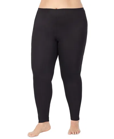 Cuddl Duds Plus Size Climatesmart Pull-on High-rise Leggings In Blue