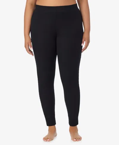 Cuddl Duds Plus Size Cozy Stretch Thermal Leggings In Black
