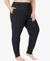 Cuddl Duds Plus Size Soft Knit Jogger Pants In Black