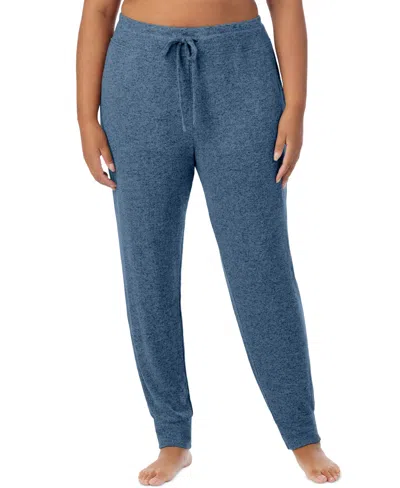 Cuddl Duds Plus Size Softknit Jogger Sweater-knit Drawcord Waistband Pants In Blue