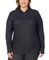 Cuddl Duds Petite Softknit Long-sleeve Tunic Hoodie In Grey Heather