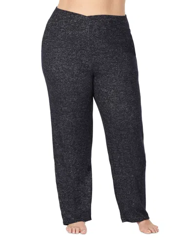 Cuddl Duds Plus Size Softknit Sweater-knit Lounge Pants In Blue