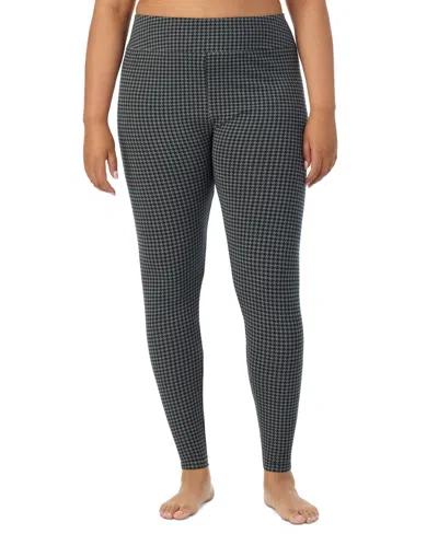Cuddl Duds Plus Size Softwear High-rise Leggings In Charcoal Geo