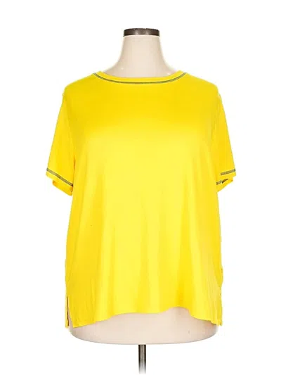 Pre-owned Cuddl Duds Short Sleeve T-shirt In Yellow