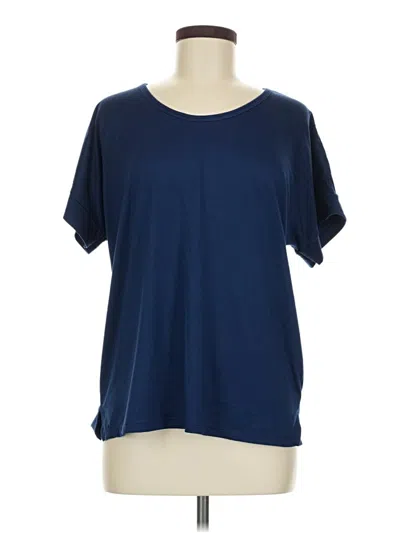 Pre-owned Cuddl Duds Short Sleeve Top Blue Crew Neck Tops