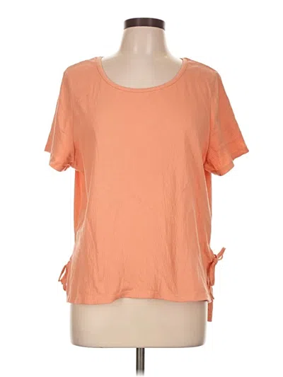 Pre-owned Cuddl Duds Short Sleeve Top Orange Crew Neck Tops
