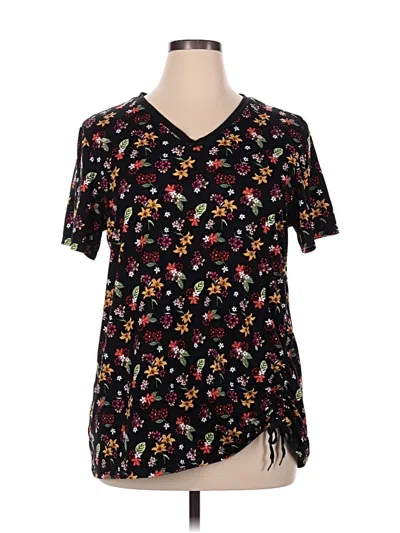 Pre-owned Cuddl Duds Short Sleeve T-shirt In Black