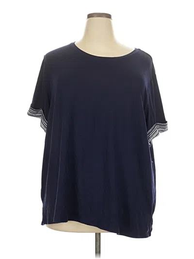 Pre-owned Cuddl Duds Short Sleeve T-shirt In Blue