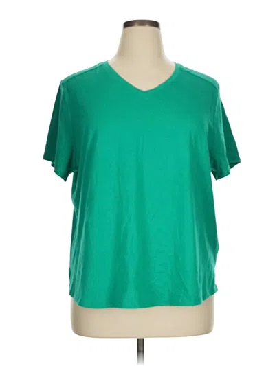 Pre-owned Cuddl Duds Short Sleeve T-shirt In Green