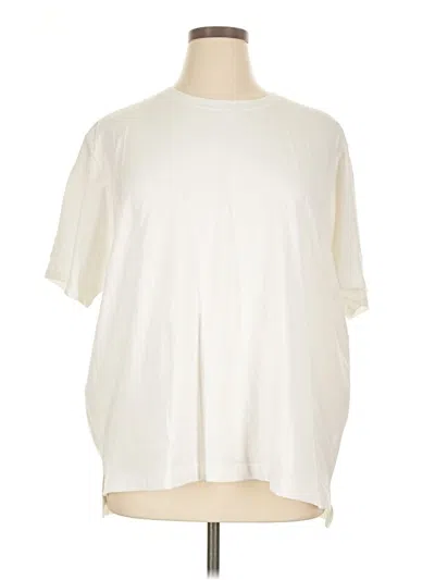 Pre-owned Cuddl Duds Short Sleeve T-shirt In Ivory
