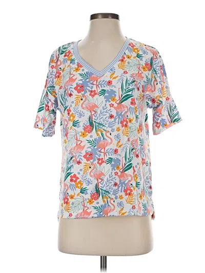 Pre-owned Cuddl Duds Short Sleeve T-shirt In White