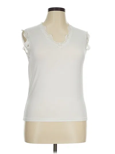 Pre-owned Cuddl Duds Sleeveless Blouse In Ivory