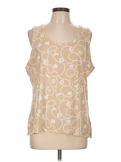 Pre-owned Cuddl Duds Sleeveless Blouse In Tan