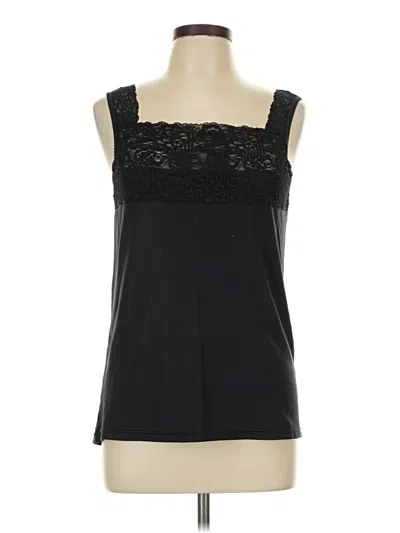 Pre-owned Cuddl Duds Sleeveless Top Black Sweetheart Neckline Tops