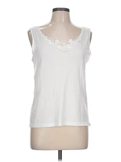 Pre-owned Cuddl Duds Sleeveless Top White Scoop Neck Tops
