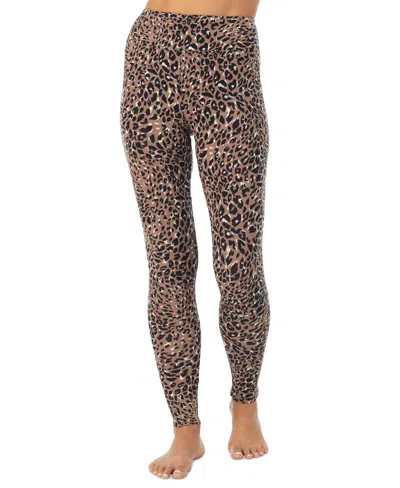 Cuddl Duds Softwear With Stretch High-waist Leggings In Pecan Leopard