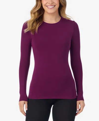 Cuddl Duds Softwear With Stretch Long-sleeve Layering Top In Purple