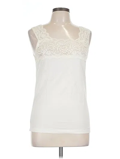 Pre-owned Cuddl Duds Tank Top Ivory Strapless Neckline Tops