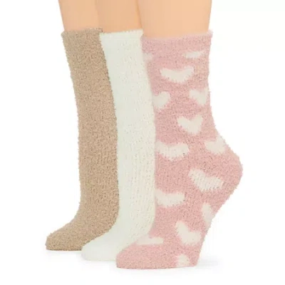Cuddl Duds Whispersoft Womens 3 Pair Crew Socks In Neutral