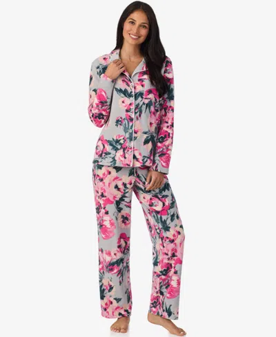 Cuddl Duds Women's 2-piece Stretch Fleece Long Sleeve Pajama Set In Multi