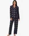 Cuddl Duds Women's 2-piece Stretch Fleece Long Sleeve Pajama Set In Blue