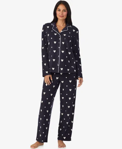 Cuddl Duds Women's 2-piece Stretch Fleece Long Sleeve Pajama Set In Blue