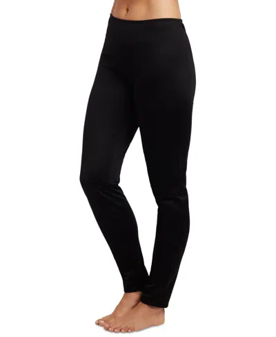Cuddl Duds Women's Climatesmart Mid-rise Leggings In Black