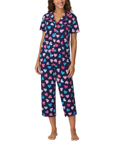 Cuddl Duds Women's Cropped Short-sleeve Pajama Set In Multi