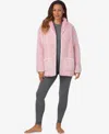 Cuddl Duds Womens Sherpa Long Sleeve Mid Length Robe In Multi
