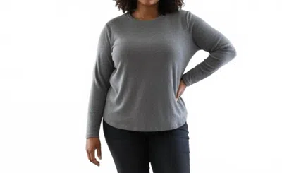 Cuddl Duds Women's Long Sleeve Top In Charcoal In Gray