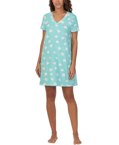 Cuddl Duds Women's Printed Short-sleeve Sleepshirt
