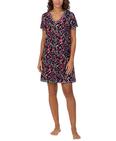 Cuddl Duds Women's Printed Short-sleeve Sleepshirt