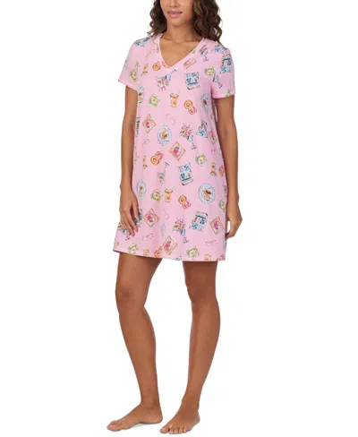Cuddl Duds Women's Printed Short-sleeve Sleepshirt In Breakfast Print