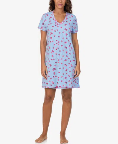 Cuddl Duds Women's Short-sleeve Jersey Sleepshirt In Red