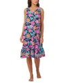 Cuddl Duds Women's Sleeveless Floral Midi Nightgown In Floral