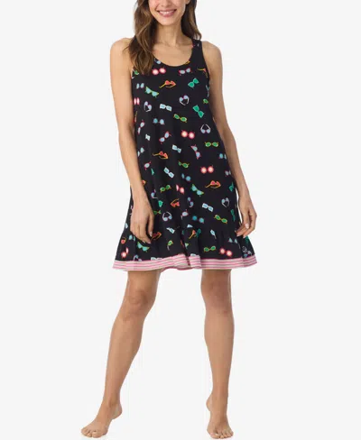 Cuddl Duds Women's Sleeveless Scoop Neck Chemise In Black