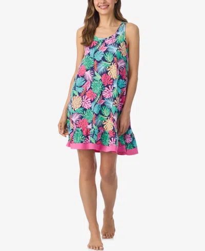 Cuddl Duds Women's Sleeveless Scoop Neck Chemise In Blue