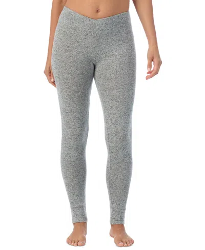 Cuddl Duds Women's Softknit Sweater-knit Pull-on Ankle Leggings In Gray Heather
