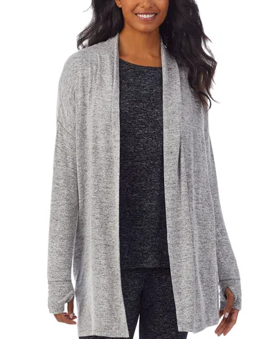Cuddl Duds Women's Softknit Thumbhole-cuff Wrap In Grey Heather