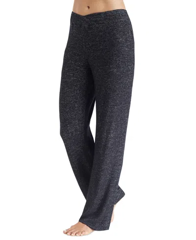 Cuddl Duds Women's Softknit Wide-leg Sweater-knit Lounge Pants In Heather Charcoal