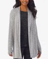 Cuddl Duds Women's Softknit Wrap Top In Gray