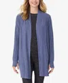 Cuddl Duds Women's Softknit Wrap Top In Blue