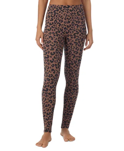 Cuddl Duds Women's Softwear High-rise Leggings In Brown Animal