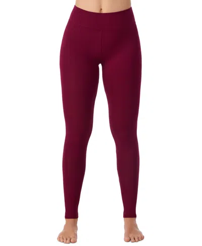 Cuddl Duds Women's Softwear With Stretch High Waist Leggings In Burgundy