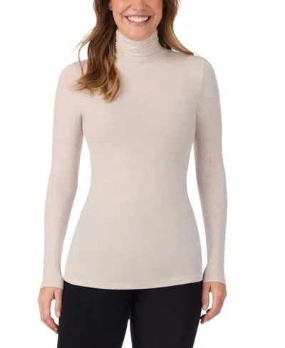 Cuddl Duds Women's Softwear With Stretch Long-sleeve Turtleneck Top In Gray