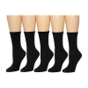 Cuddl Duds Womens 5 Pair Crew Socks In Black