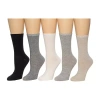 Cuddl Duds Womens 5 Pair Crew Socks In Gray