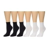 Cuddl Duds Womens 6 Pair Quarter Ankle Socks In Black