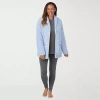 Cuddl Duds Womens Sherpa Long Sleeve Mid Length Robe In Blue