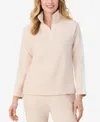 Cuddl Duds X Jennifer Lake Fleecewear With Stretch Half-zip Pullover In Neutral